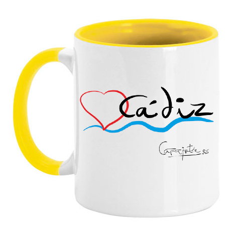 Taza Love Cádiz diseño exclusivo Carajote.es